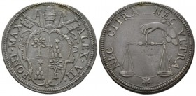 Rome, Alessandro VII (Fabio Chigi), 1655 – 1667 Testone 1655-1667, AR 32.5mm., 9.16g. ALEX·VII· – ·PONT·MAX· Stemma sormontato da triregno e chiavi de...