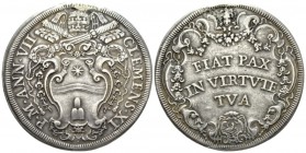 Rome, Clemente XI (Gianfrancesco Albani) 1700-1721. Piastra A.VII., AR 44mm., 31.83g. CLEMENS XI P M ANN IX Stemma sormontato da triregno e chiavi dec...