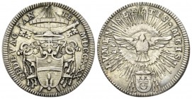 Rome, Sede Vacante, Camerlengo Card. Annibale Albani, 1730 Giulio 1730, AR 25mm., 2.92g. SEDE VAC AN TE MDCCXXX Stemma semiovale. Rv. LVMEN SEMITIS ME...