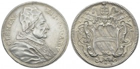 Rome, Clemente XII (Lorenzo Corsini), 1730 – 1740 Testone anno V/1735, AR 31.5mm., 3.09g. CLEMENS – XII·P·M·AN·V Busto a d. con camauro, mozzetta e st...