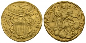 Rome, Benedetto XIV (Prospero Lambertini), 1740-1758 Zecchino del Giubileo 1750, AV 21.5mm., 8.42g. BEN XIV P M – A – IVB – 1750 La Chiesa sulle nubi....