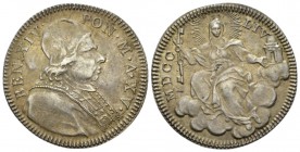 Rome, Benedetto XIV (Prospero Lambertini), 1740 – 1758 Doppio giulio anno XVI/1756, AR 27mm., 5.25g. BEN·XIV· – PON·MAX·A·XVI Busto a d. con camauro m...