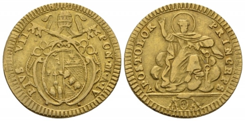 Rome, Pio VII (Gregorio Luigi Barnaba Chiaramonti), 1800-1823 Doppia anno IV, AV...