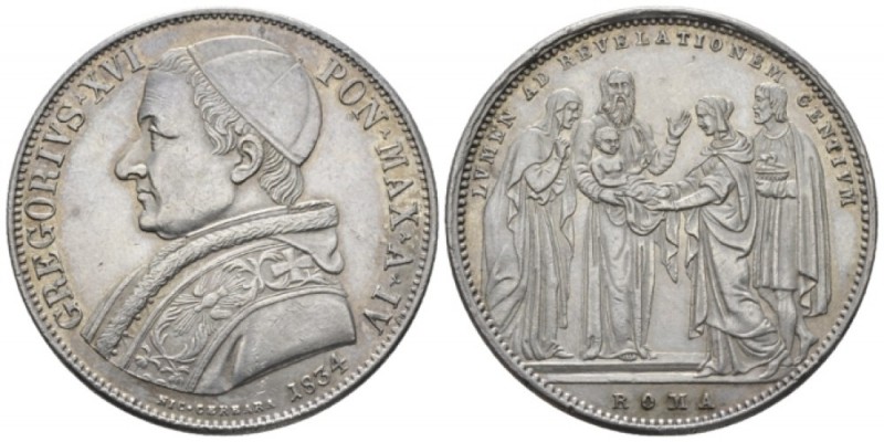 Rome, Gregorio XVI (Mauro Cappellari della Colomba). 1831 – 1846 Scudo romano an...