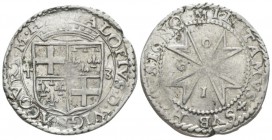 Malta, Alofius de Wignacourt, 1601-1622 (54th Grand Master) 3 Tari 1609, AR 28.5mm., 7.75g. Crowned arms of the Grand Master quartered with those of t...