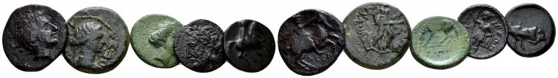 Thessaly, Larissa. Crannon. Lot of 5 Bronzes III-II cent., Æ 18mm., 15.50g. Lot ...