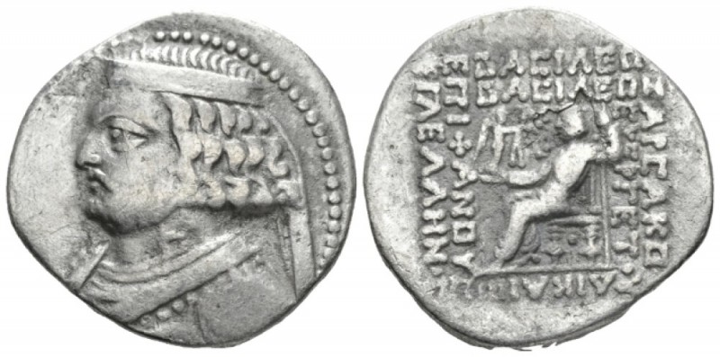 Parthia, Seleukeia on the Tigris Tetradrachm circa 57-38, AR 29mm., 11.73g. Diad...