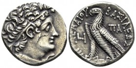 The Ptolemies, Cleopatra III and Ptolemy IX Soter II, 116-107 Alexandria Tetradrachm circa 108-107, AR 25mm., 13.33g. Diademed head of Ptolemy r., wea...