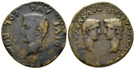 Hispania, Romula Tiberius, 14-37 Bronze circa 14-37, Æ 27.5mm., 10.62g. PERM DIVI AVG COL ROM Laureate head of Tiberius l. Rev. GERMANICVS CAESAR DRVS...