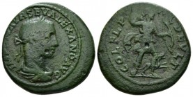 Thrace, Deultum Severus Alexander, 222-235 Bronze circa 222-235, Æ 25.5mm., 9.21g. Laureate, draped and cuirassed bust r. Rev. COL FL PA C DEVLT Artem...