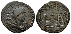 Bithynia, Nicaea Macrianus, 260-261 Reduced Octassarion circa 260-261, Æ 24.5mm., 6.61g. TI ΦΟVΛ ΙΟV ΜΑΚΡΙΑΝΟΣ ΣΕΒ Radiate, draped, and cuirassed bust...