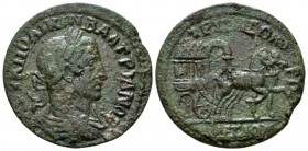 Ionia, Ephesus Valerian I, 253-260 Bronze circa 253-260, Æ 28.3mm., 7.29g. Laureate, draped, and cuirassed bust r. Rev. Carpentum r., drawn by two mul...