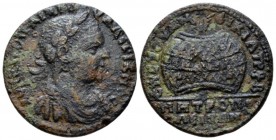 Ionia, Metropolis Valerian I, 253-260 Bronze circa 253-260, Æ 26mm., 7.18g. Laureate, draped and cuirassed bust r. Rev. ΕΠ CΤ ΟVΑ ΝΕΙΚΙΑ ΠΡ Τ Β Prize ...