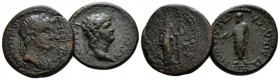 Ionia, Sardis. Smyrna. Octavian and Nero Lot o 2 Bronzes I cent., Æ 19.7mm., 4.26g. Lot of 2 bronzes: Nero for Sardis: Laureate head r. Rev. Zeus stan...