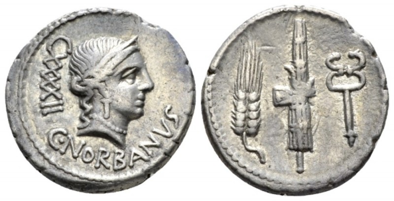 C. Norbanus. Denarius circa 83, AR 13.8mm., 3.85g. Head of Venus r.; below, C NO...