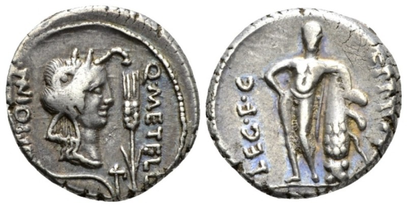 Q. Metellus Scipio and Eppius Legatus. Denarius Africa 47-46, AR 17.70mm., 3.81g...