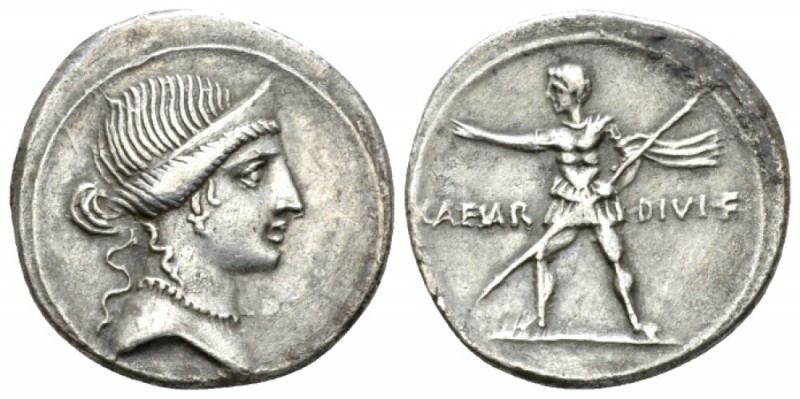 Octavian, 32 – 27 BC Denarius Brundisium or Rome (?) circa 32-31, AR 20mm., 3.75...