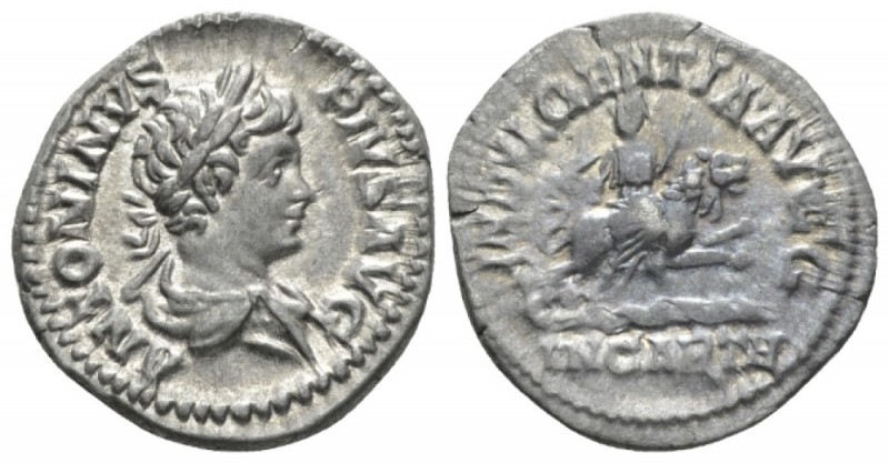 Caracalla, 198-217 Denarius circa 201-206, AR 19mm., 3.12g. Laureate and draped ...