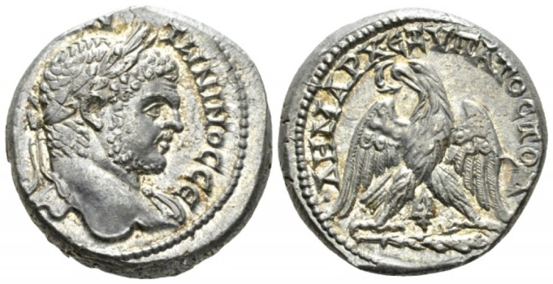 Caracalla, 198-217 Tetradrachm Tyre (Phoenicia) circa 213-217, AR 26mm., 17.11g....