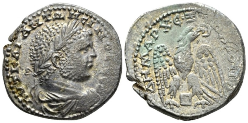 Caracalla, 198-217 Tetradrachm Rhasaena (Mesopotamia) circa 215-217, AR 27.5mm.,...