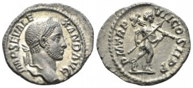 Severus Alexander, 222-235 Denarius circa 228-229, AR 21mm., 2.66g. IMP SEV ALEXAND AVG Laureate head r. Rev. P M TR P VII COS II P P The Emperor adva...