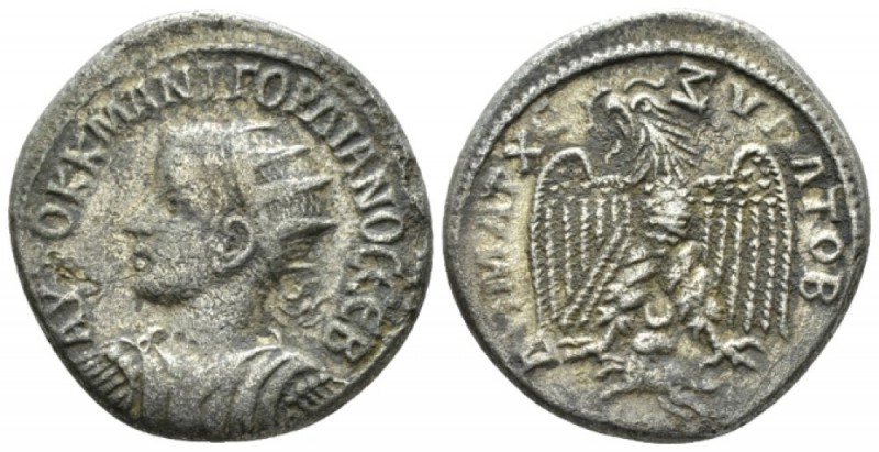 Gordian III, 238-244 Tetradrachm Antioch circa 242, AR 27mm., 11.47g. Radiate, d...