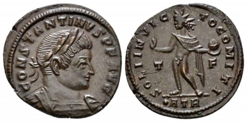 Constantine I, 307-337 Follis Trier circa 317, Æ 19mm., 3.20g. Laureate, draped ...