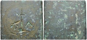 Weight of 1 libra Weight of 1 libra circa V-VII cent., PB 55X50.9mm., 324.13g. Cross; Γ-Λ across fields, all within wreath. Rev. Blank. Dimension 55X5...