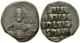 Anonymous, time of Basil II and Constantine VIII, 970 – 1092. Follis Constantinopolis circa 976-1030/1035, Æ 29mm., 12.17g. Bust of Christ facing with...