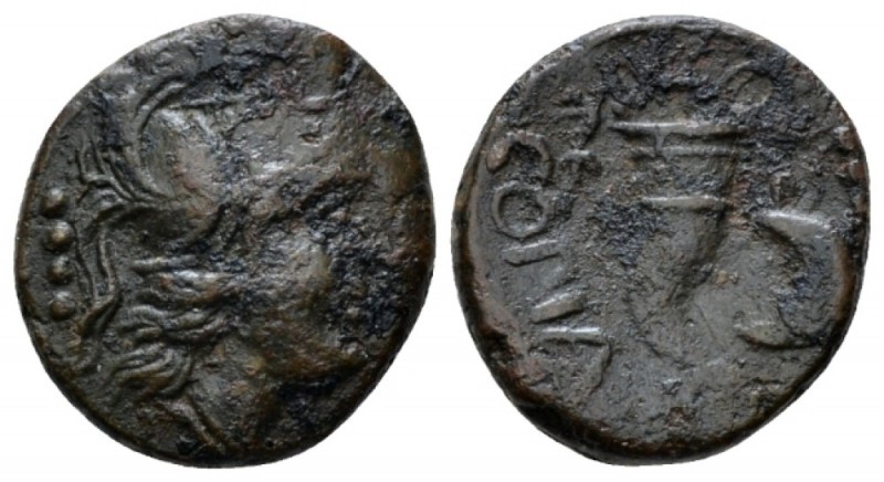 Lucania, Thurium as Copia Triens circa 193-150, Æ 16.5mm., 3.58g. Head of Minerv...