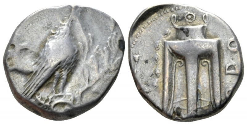 Bruttium, Croton Nomos circa 430-420, AR 21mm., 7.65g. Eagle standing r. on Ioni...