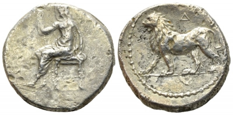 The Seleucid Kings, Babylon Stater circa 321-315, AR 23mm., 15.76g. Baal seated ...