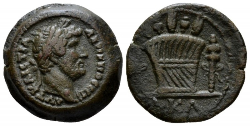 Egypt, Alexandria Hadrian, 117-138 Obol circa 136-137 (year 21), Æ 19.8mm., 6.17...