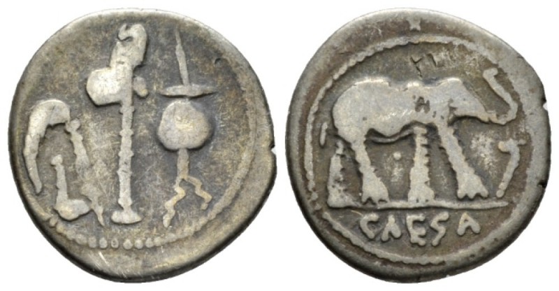 C. Iulius Caesar. Contemporary imitation mint moving with Caesar 49-48, AR 17mm....