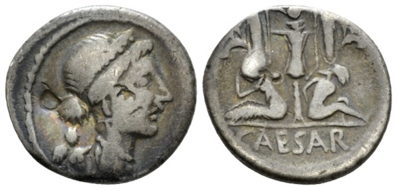 C. Iulius Caesar. Denarius Spain 46-45, AR 18mm., 3.38g. Diademed head of Venus ...