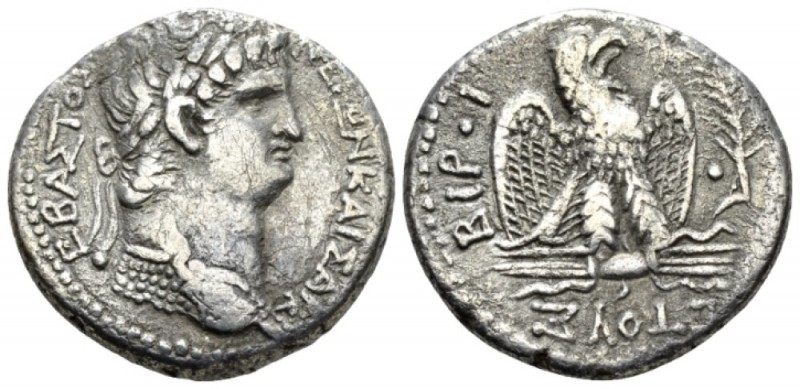 Nero, 54-68 Tetradrachm Antioch circa 63-64, AR 25.3mm., 13.19g. Laureate bust r...