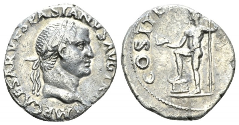 Vespasian, 69-79 Denarius Lugdunum circa 70, AR 16.2mm., 3.18g. IMP CAESAR VESPA...