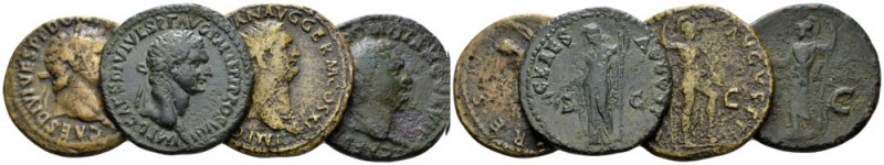 Domitian, 81-96 Lot of 4 Asses 81-96, Æ 28mm., 40.29g. Lot of 4 Asses: RIC 333, ...