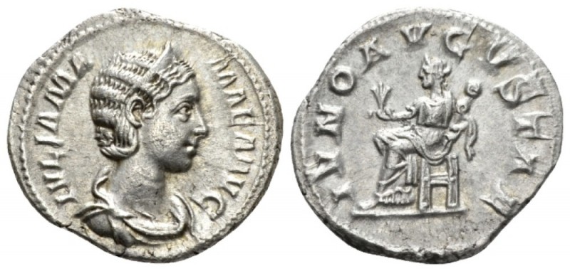 Julia Mamaea, mother of Severus Alexander Denarius circa 231, AR 18.5mm., 3.47g....