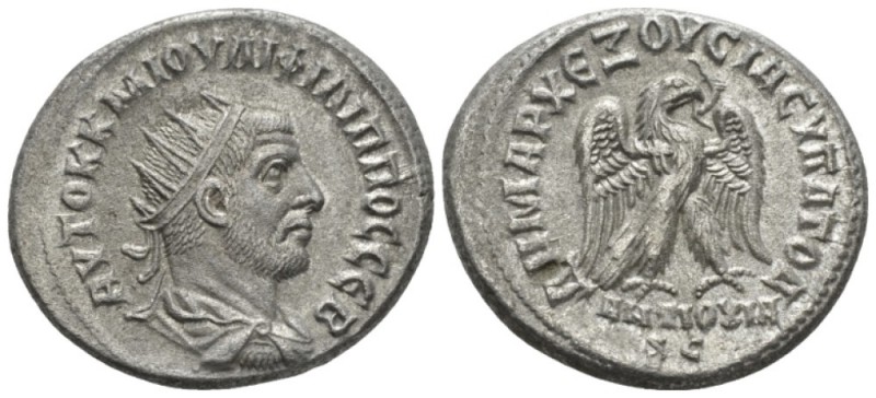 Philip I, 244-249 Tetradrachm Antioch circa 248-249, AR 27.6mm., 11.62g. Radiate...