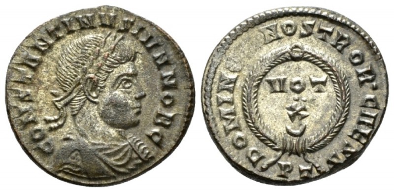 Constantine II Caesar, 317-337 Follis Ticinum circa 322-325, Æ 18mm., 2.64g. Lau...