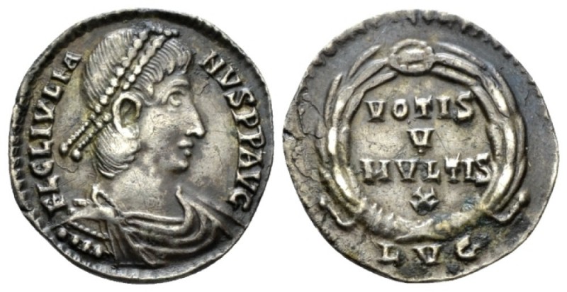 Julian II, 360-363 Siliqua Lugdunum circa 360-363, AR 18mm., 1.50g. Pearl-diadem...