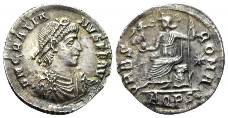 Gratian, 367-383 Siliqua Aquileia circa 367-373, AR 18mm., 2.01g. Pearl-diademed...