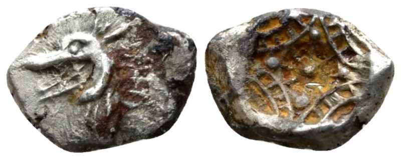 Caria, Uncertain mint Tetrobol circa 510-490, AR 15mm., 3.29g. Head of griffin l...