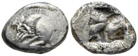 Lycia, Uncertain dynast Stater circa 520-480, AR 23mm., 8.98g. Forepart of boar l. Rev. Incuse square with triangular indentation on one side. Von Aul...