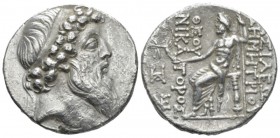 The Seleucid Kings, Demetrius II Nicator second reign, 129-125 BC Tarsus Tetradrachm circa 129-125, AR 28mm., 15.45g. Diademed head r. Rev. Zeus Nikep...