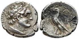 The Ptolemies, Ptolemy IX Soter II, 116-107 Alexandria Tetradrachm circa 114-113, AR 25mm., 13.00g. Diademed bust of Ptolemy r., wearing aegis. Rev. E...