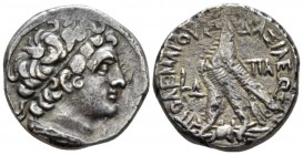 The Ptolemies, Ptolemy VI Philometor, 180-145 Aradus Didrachm circa 148-147, AR 20mm., 6.08g. Diademed bust of Ptolemy r., wearing aegis. Rev. Eagle s...
