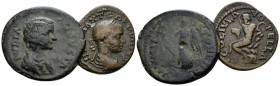 Macedonia, Pella Gordian III, 238-244 Lot of 2 Bronzes circa, Æ 24.2mm., 17.78g. Lot of 2 Bronzes: Gordian III for Pella and J. Domnafro Stobi.

Abo...