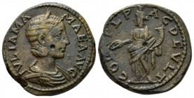 Thrace, Deultum Julia Mamaea, mother of Severus Alexander Bronze circa 222-235, Æ 23.6mm., 10.18g. IVLIA MAMAEA AVG Draped bust r., wearing stephane. ...